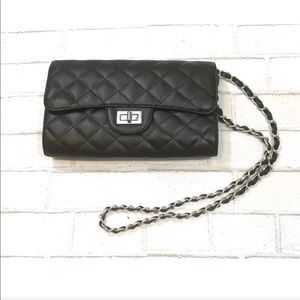 Clutch Black Quilted convertible Handbag